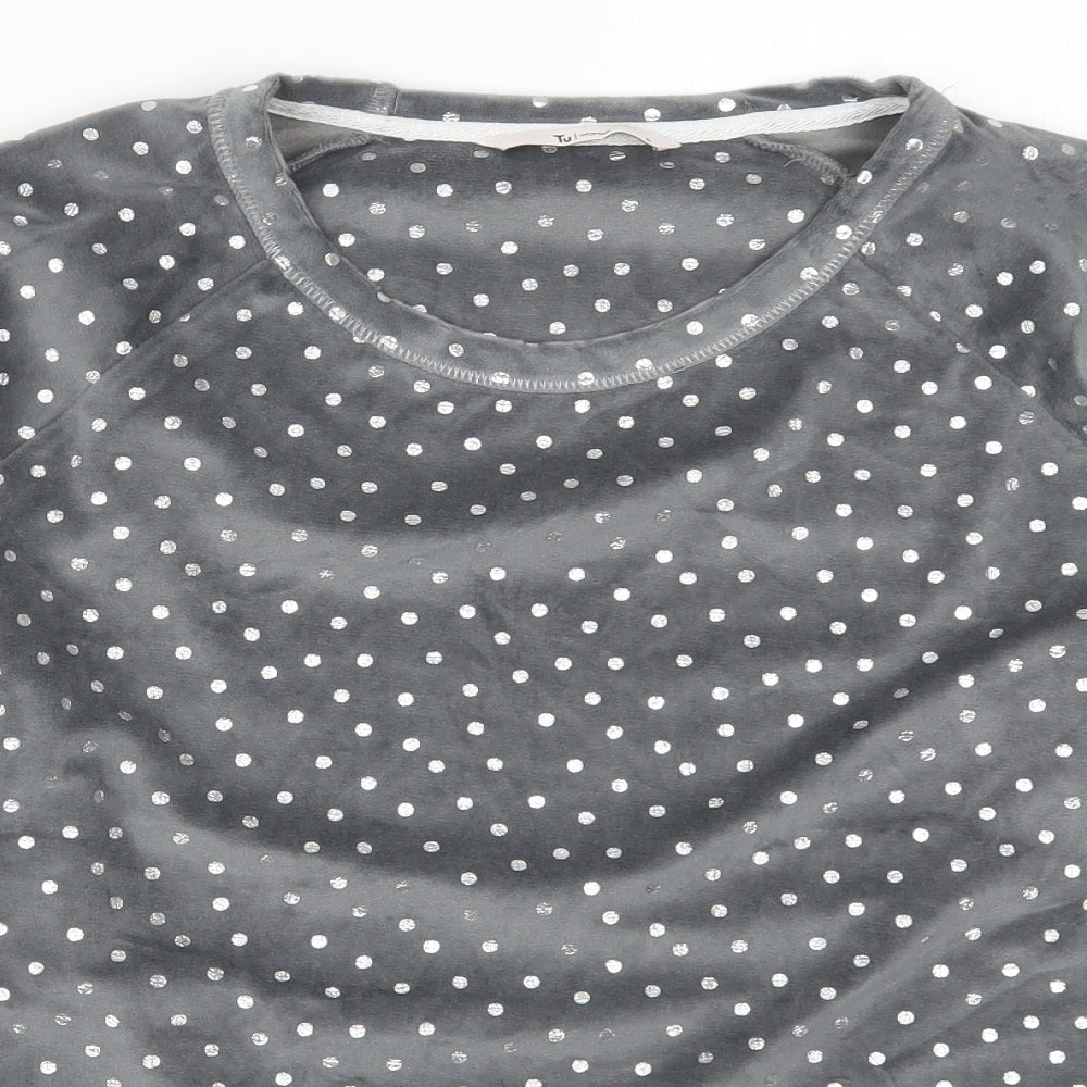 TU Womens Grey Polka Dot  Top Pyjama Top Size 12