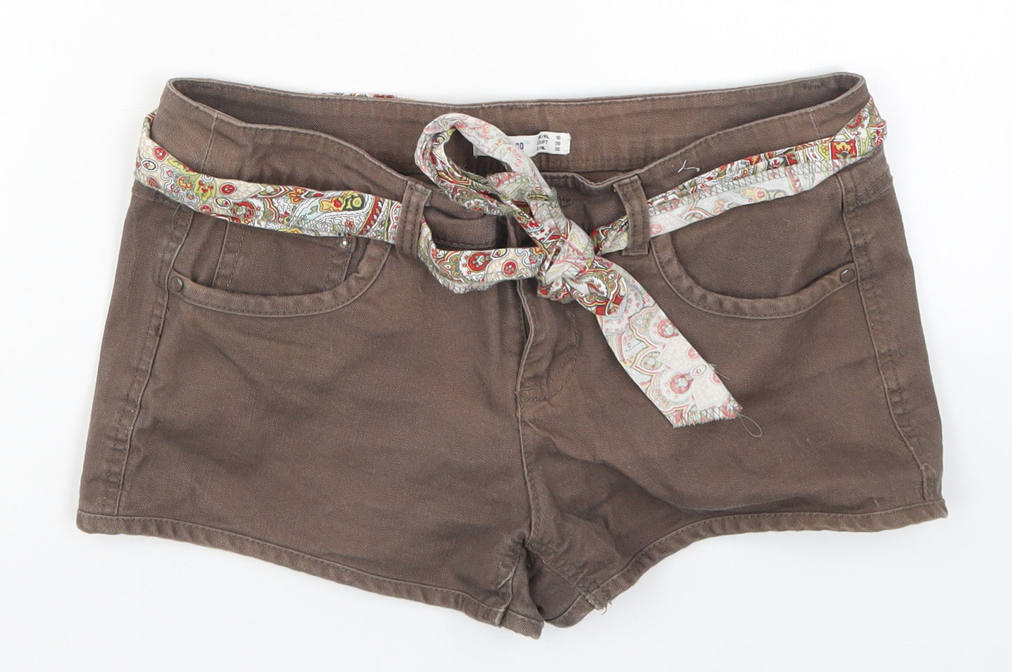 Denim Co Womens Brown  Denim Hot Pants Shorts Size 10