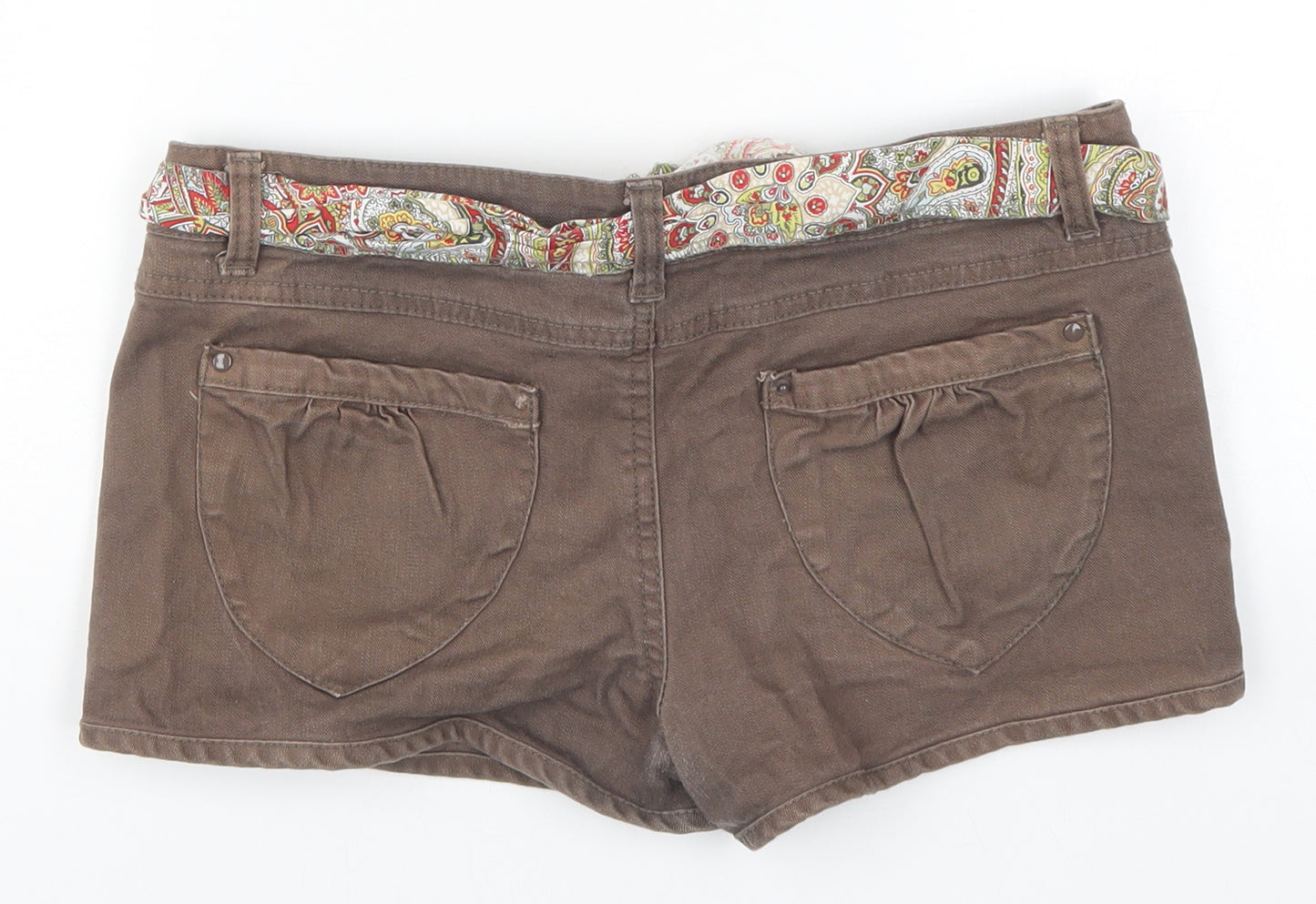 Denim Co Womens Brown  Denim Hot Pants Shorts Size 10