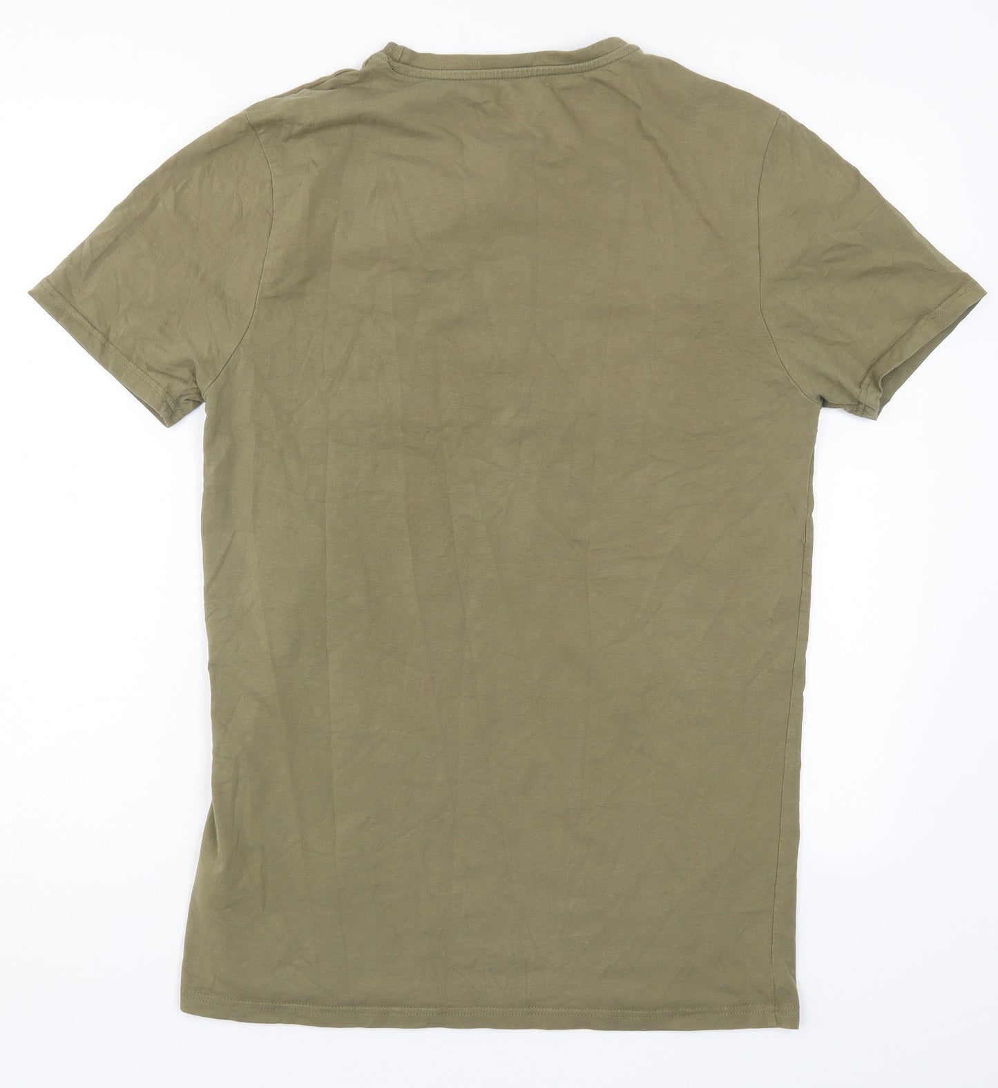 Boohoo MAN Mens Green Striped   T-Shirt Size L