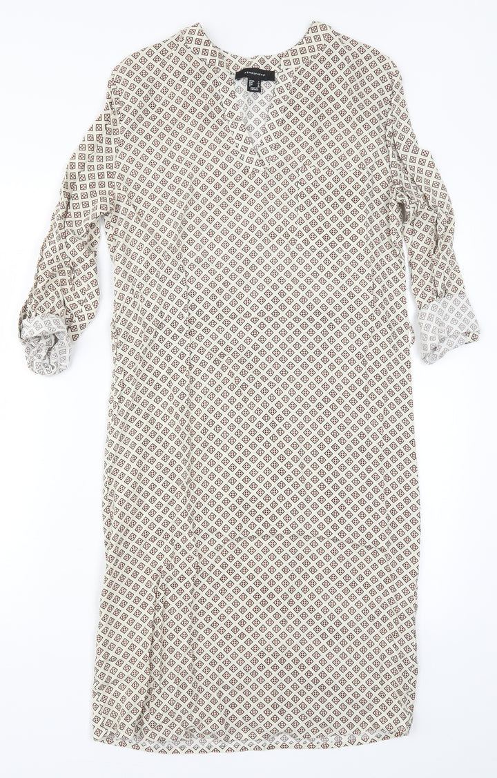 Atmosphere Womens Beige Geometric Pencil Dress Size 4