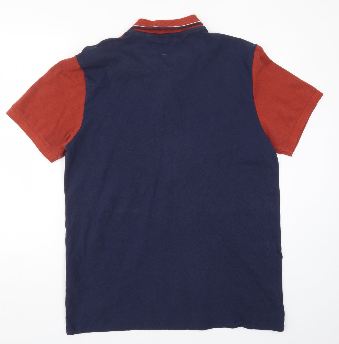 NEXT Mens Brown Colourblock   Polo Size XL  - Blue