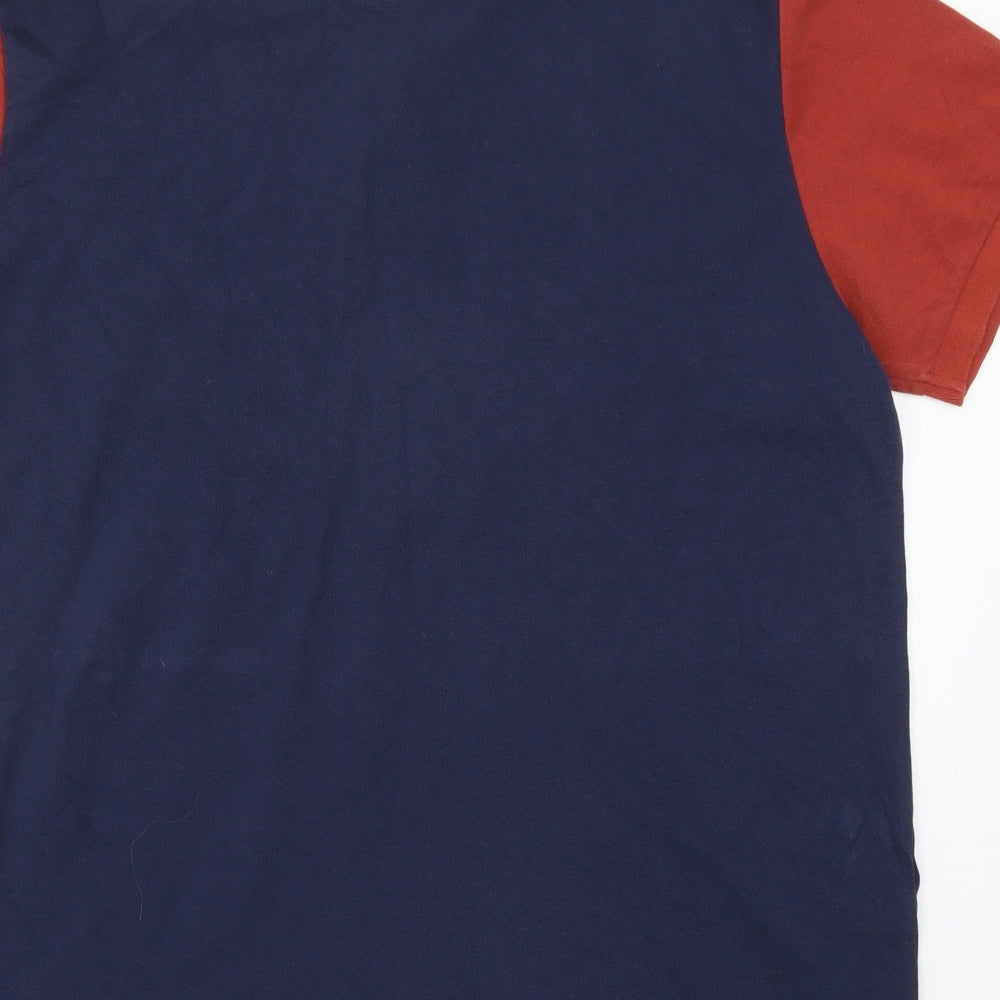 NEXT Mens Brown Colourblock   Polo Size XL  - Blue