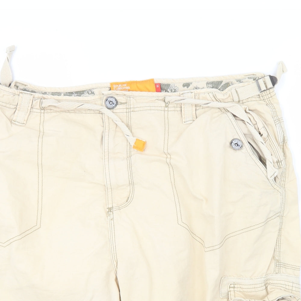 SoulCal&Co Mens Beige   Cargo Shorts Size 35 in