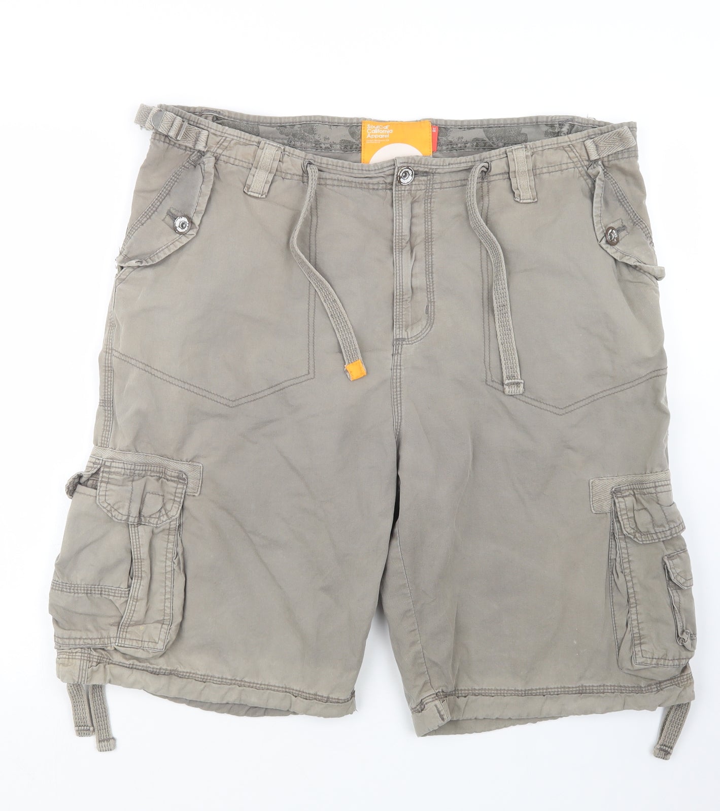 SoulCal&Co Mens Grey   Cargo Shorts Size 39 in