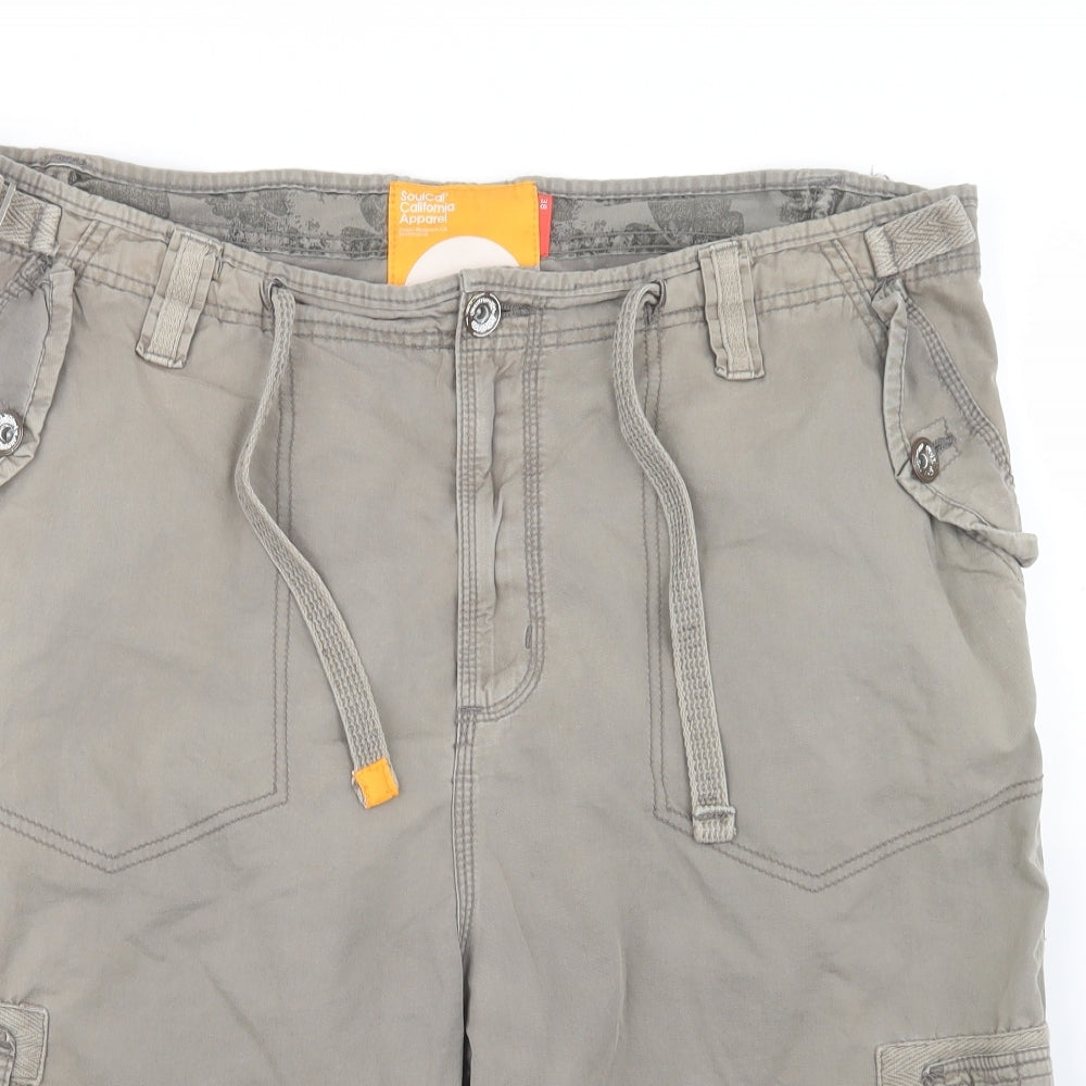 SoulCal&Co Mens Grey   Cargo Shorts Size 39 in