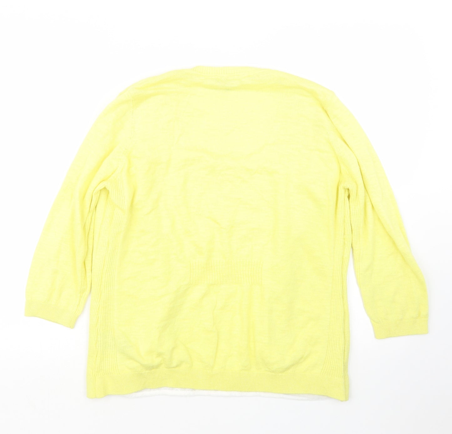 Per Una Womens Yellow  Knit Cardigan Jumper Size 14
