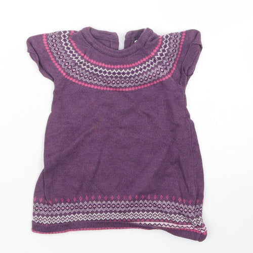H&M Girls Pink  Knit Pullover Jumper Size 9-12 Months