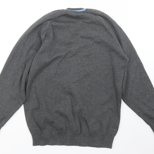 Magic Fit Mens Grey  Knit Pullover Jumper Size S