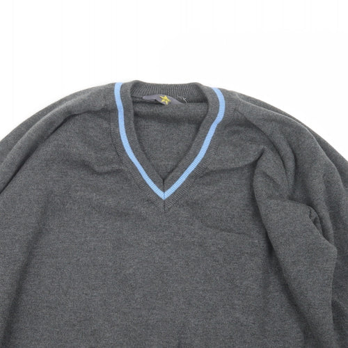 Magic Fit Mens Grey  Knit Pullover Jumper Size S