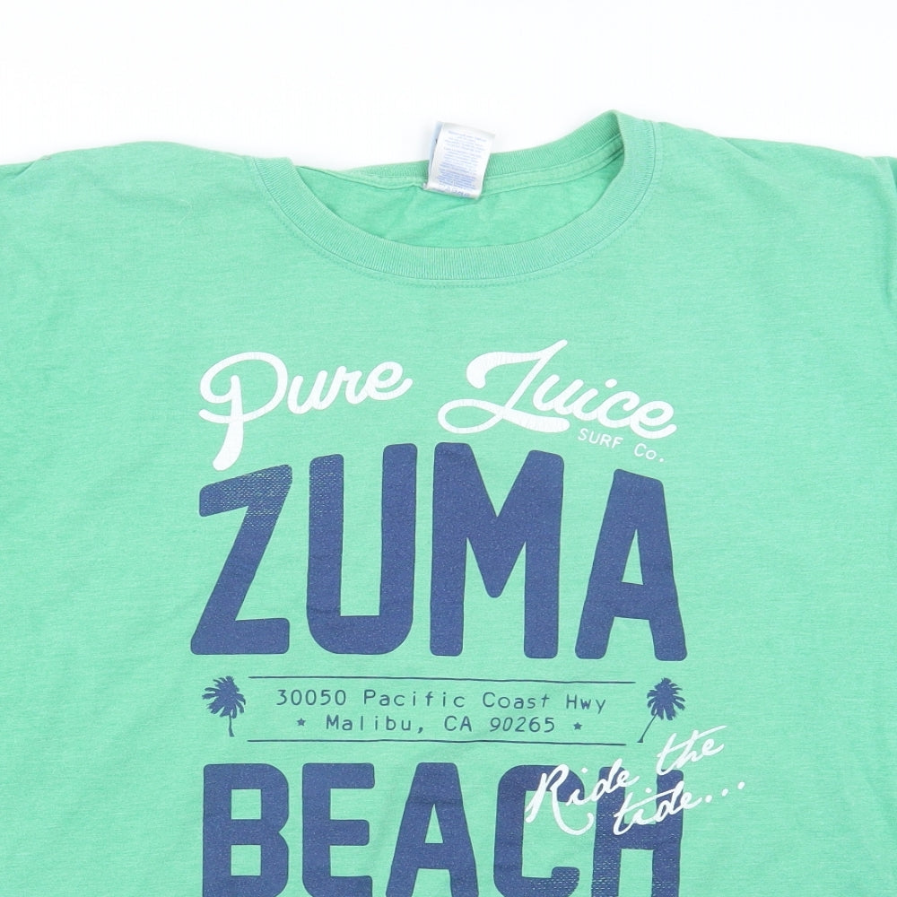 Pure Juice Mens Green    T-Shirt Size XL