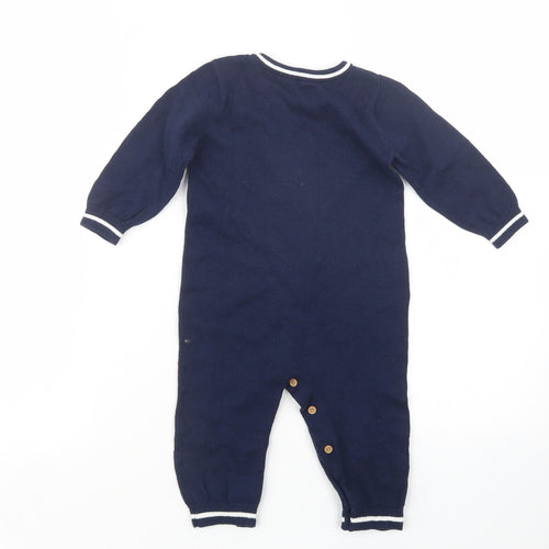 Nutmeg Boys Blue Geometric Knit Babydoll One Piece Size 9-12 Months