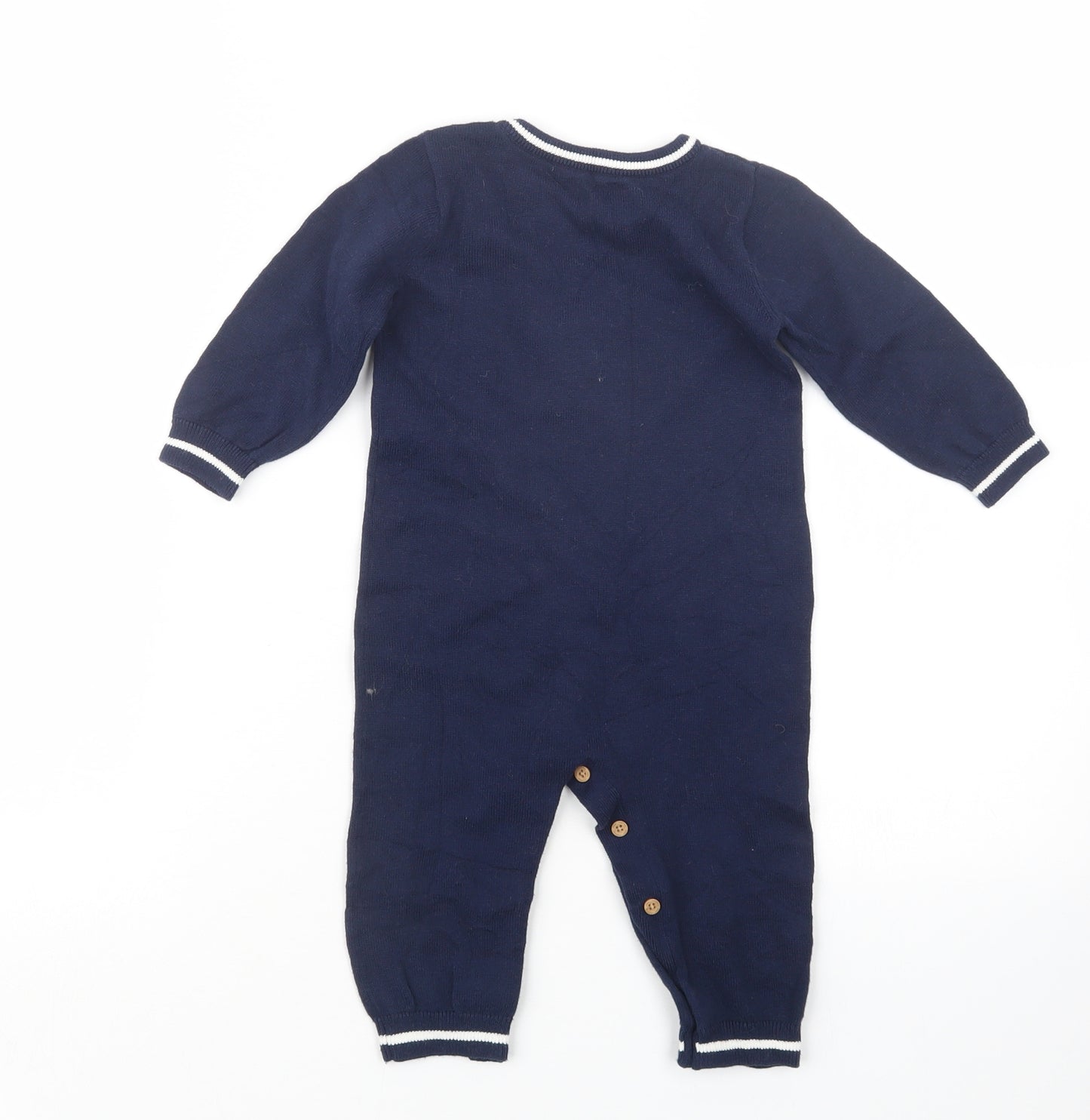 Nutmeg Boys Blue Geometric Knit Babydoll One Piece Size 9-12 Months