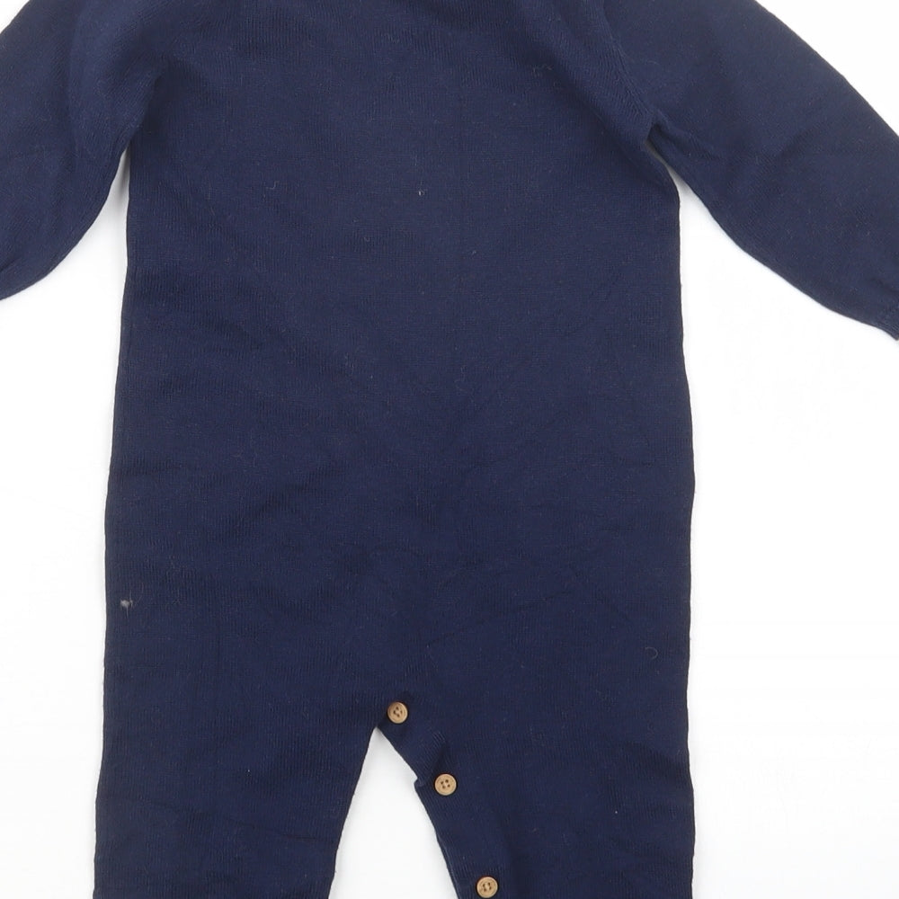 Nutmeg Boys Blue Geometric Knit Babydoll One Piece Size 9-12 Months