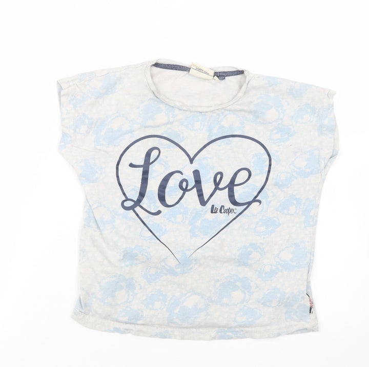 Lee Cooper Girls Blue Basic T-Shirt Size 9-10 Years