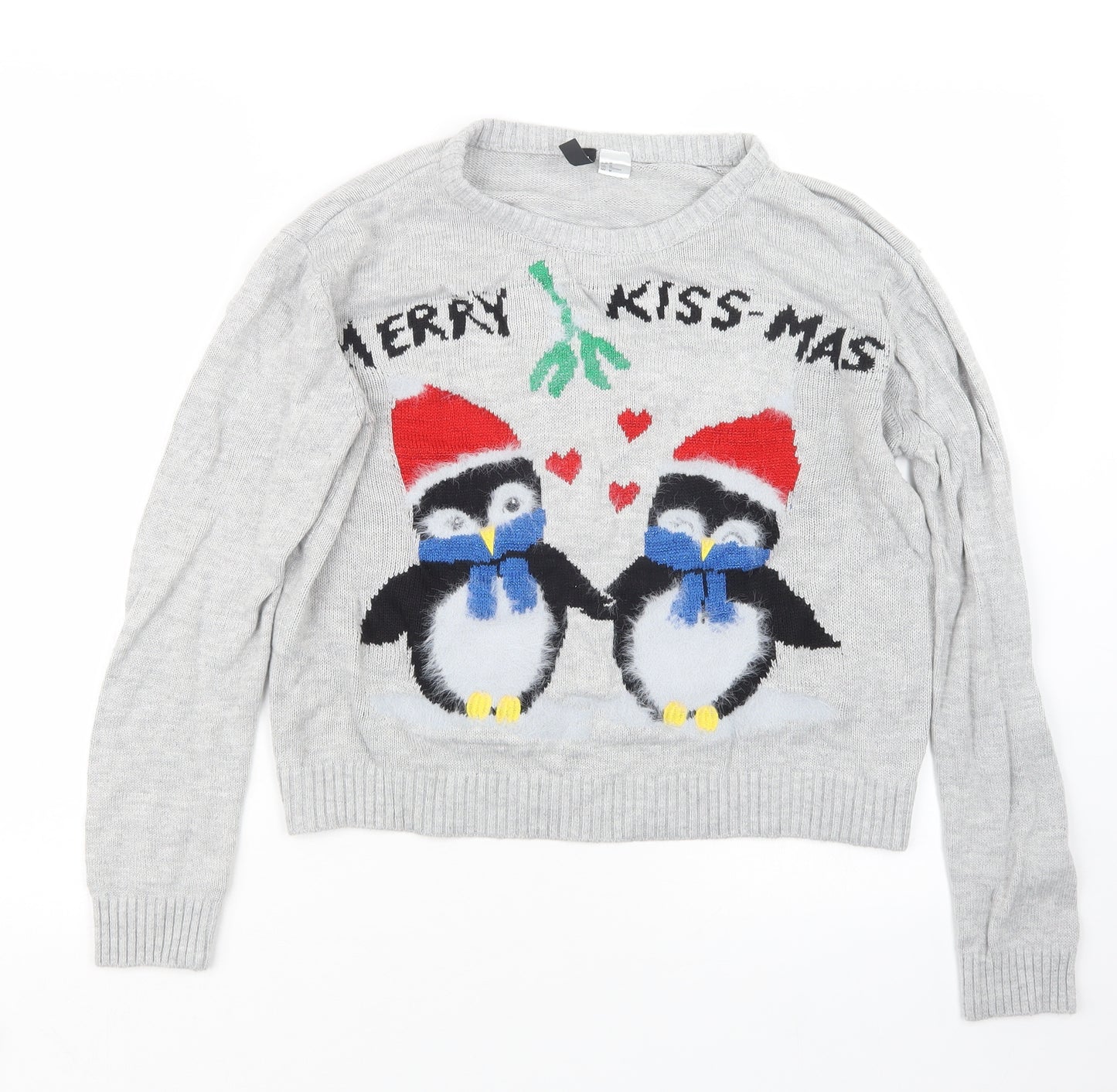 Divided by H&M Womens Grey  Knit Pullover Jumper Size M  - Christmas