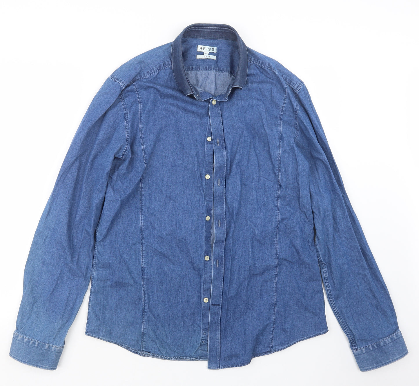 Reiss Mens Blue    Button-Up Size XL