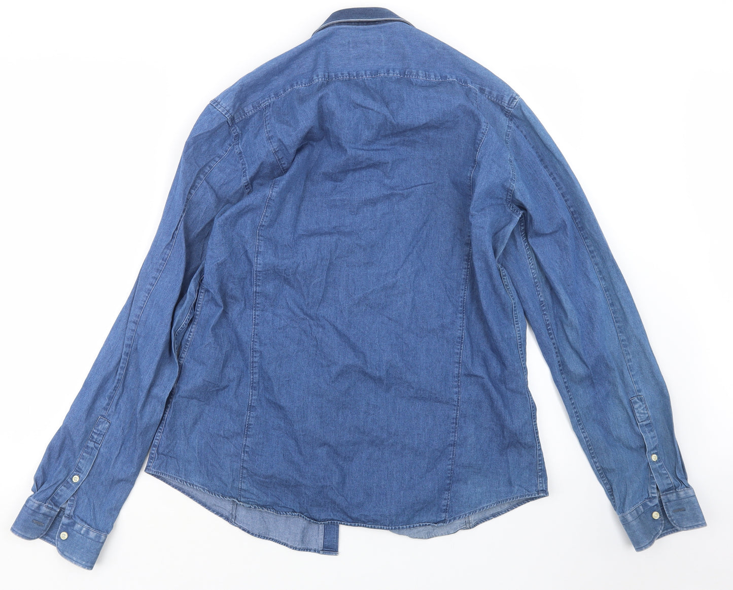 Reiss Mens Blue    Button-Up Size XL