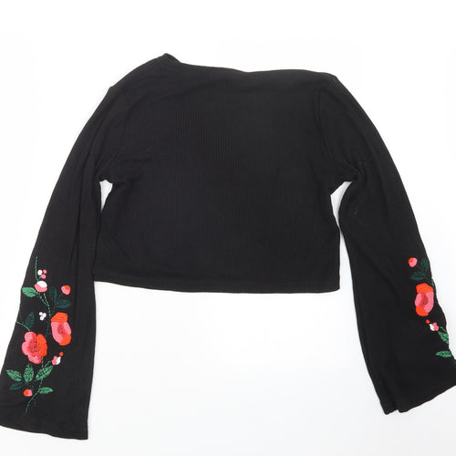 Divided by H&M Womens Black   Cropped T-Shirt Size M