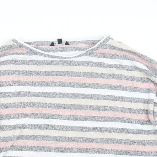 Peacocks Womens Grey Striped  Pullover Jumper Size 18