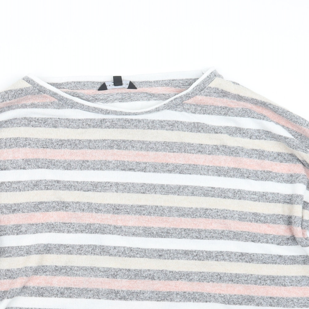 Peacocks Womens Grey Striped  Pullover Jumper Size 18