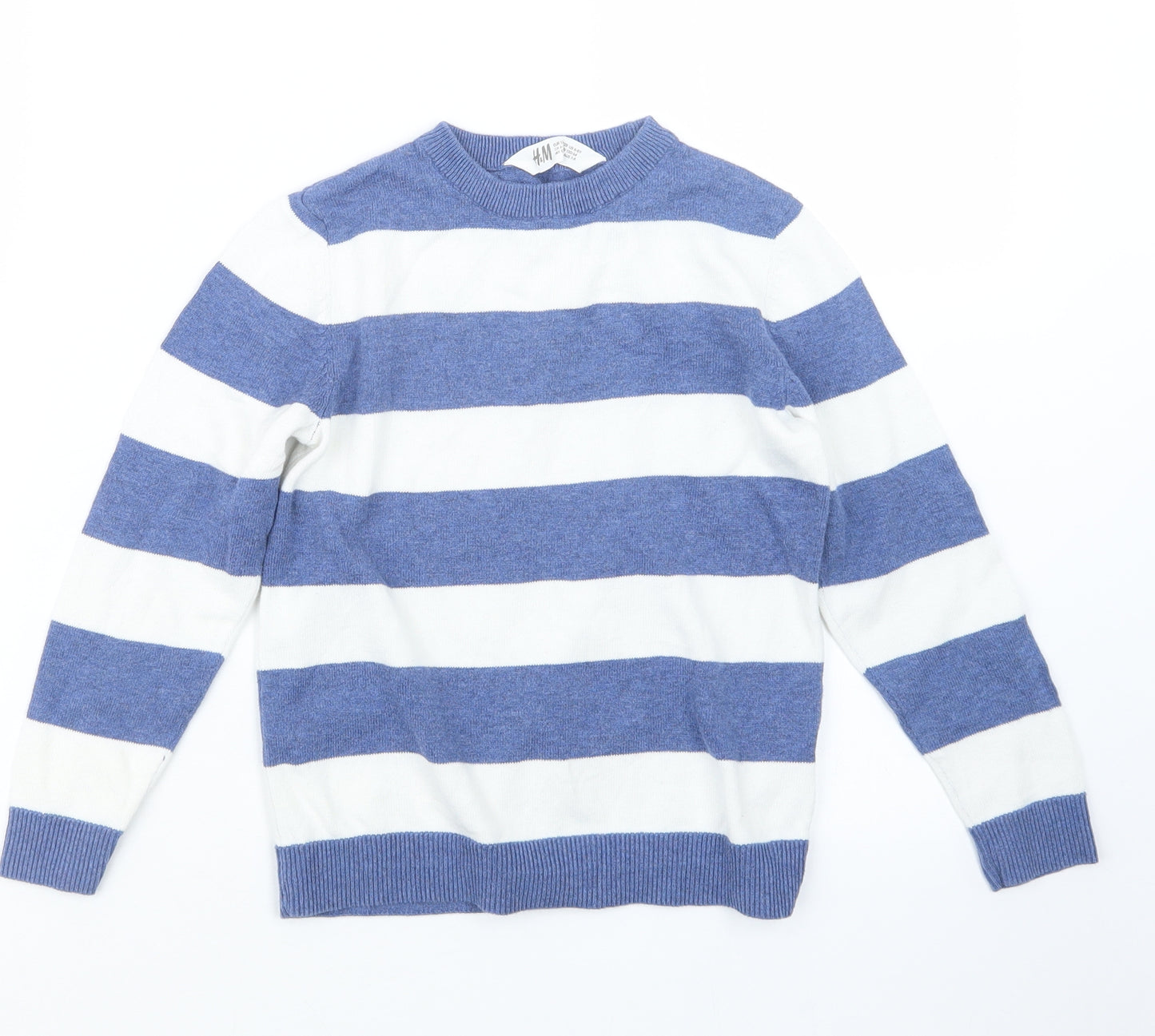 H&M Boys Blue  Knit Pullover Jumper Size 7-8 Years
