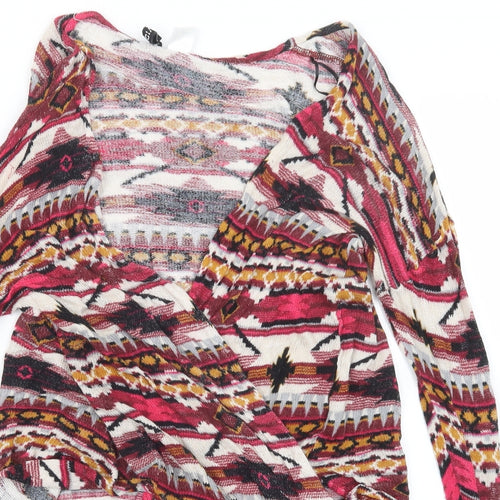 Divided by H&M Womens Pink Geometric  Cardigan Jumper Size S