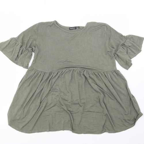 Boohoo Womens Green   Basic T-Shirt Size 8