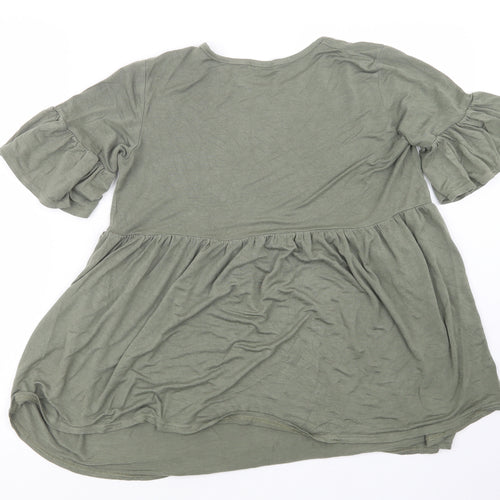 Boohoo Womens Green   Basic T-Shirt Size 8