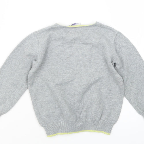 Bonnie Kids Boys Grey  Knit Pullover Jumper Size 4-5 Years