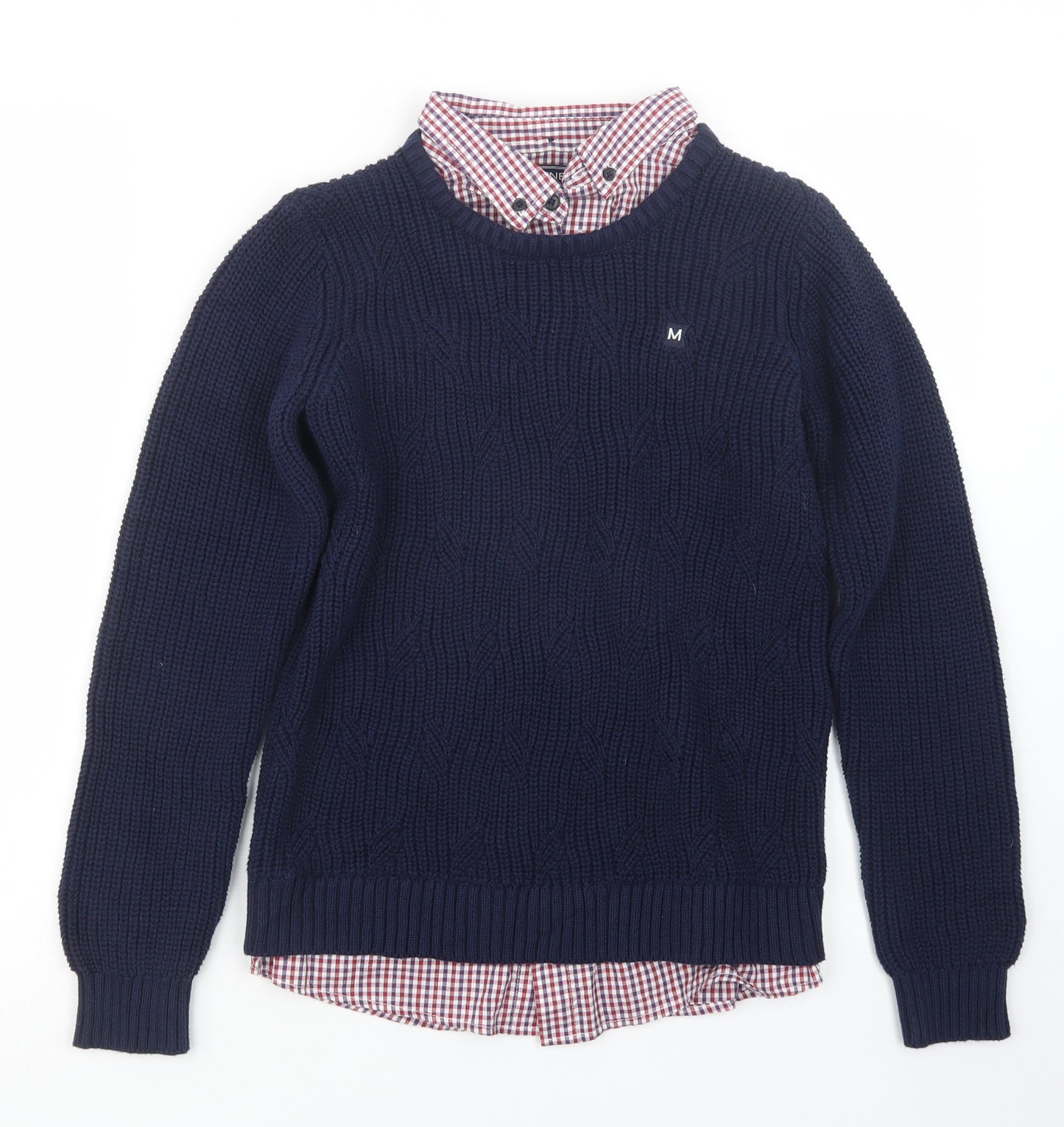Maine Boys Blue  Knit Pullover Jumper Size 12-13 Years