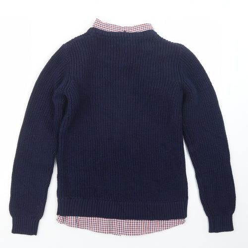 Maine Boys Blue  Knit Pullover Jumper Size 12-13 Years
