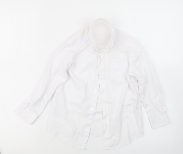 George Boys White Basic Button-Up Size 4-5 Years
