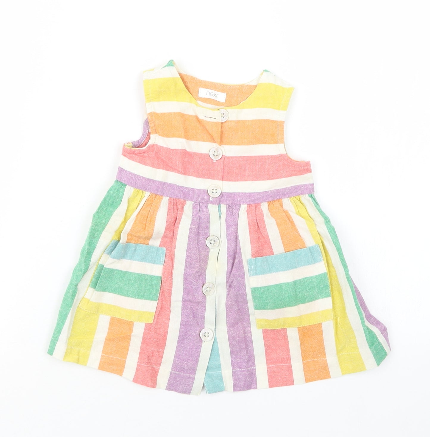 NEXT Girls Purple Striped  Tank Dress  Size 3-6 Months