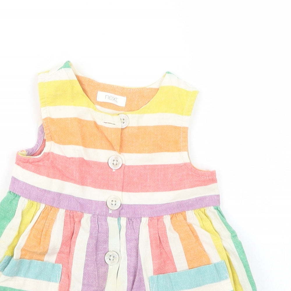 NEXT Girls Purple Striped  Tank Dress  Size 3-6 Months