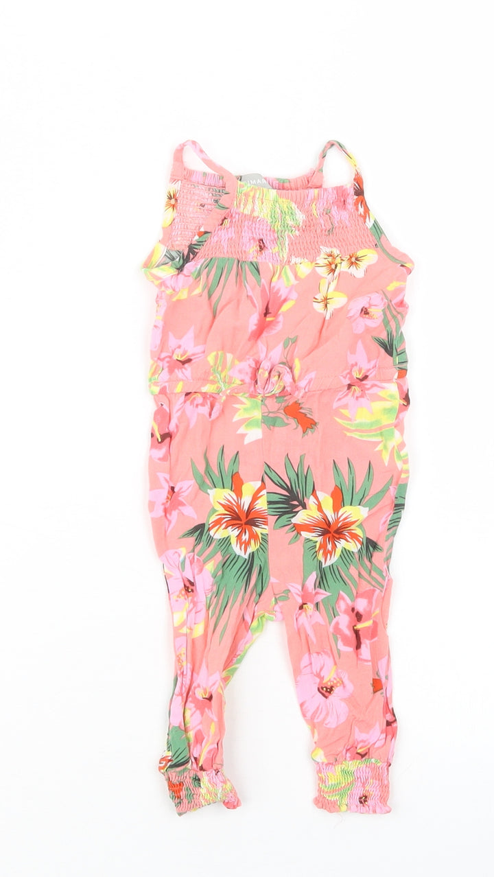 Primark Girls Pink Floral Jumpsuit Outfit/Set Size 3-6 Months