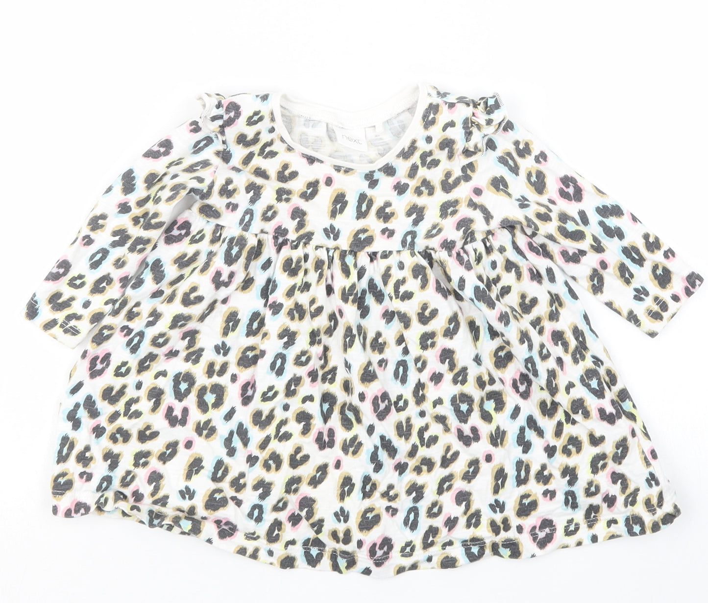 NEXT Girls White Animal Print  Basic T-Shirt Size 3-6 Months