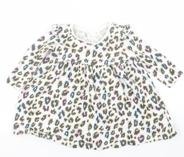 NEXT Girls White Animal Print  Basic T-Shirt Size 3-6 Months