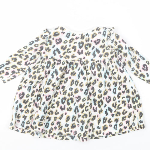NEXT Girls White Animal Print  Basic T-Shirt Size 3-6 Months