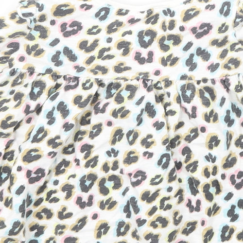 NEXT Girls White Animal Print  Basic T-Shirt Size 3-6 Months