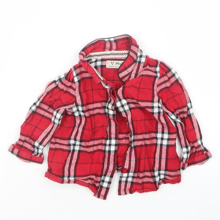 NEXT Girls Red Check  Basic Button-Up Size 3-6 Months