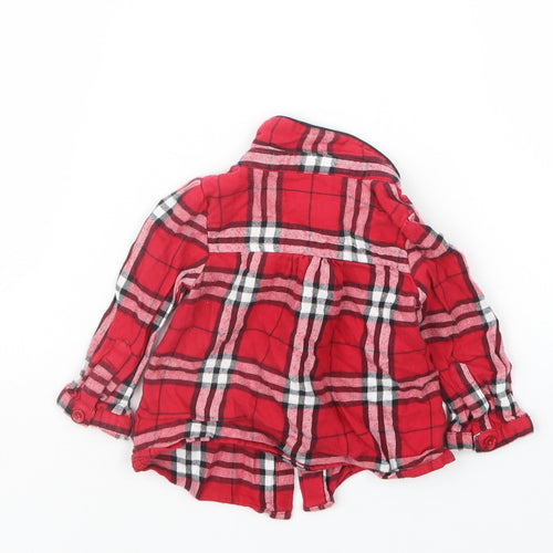 NEXT Girls Red Check  Basic Button-Up Size 3-6 Months