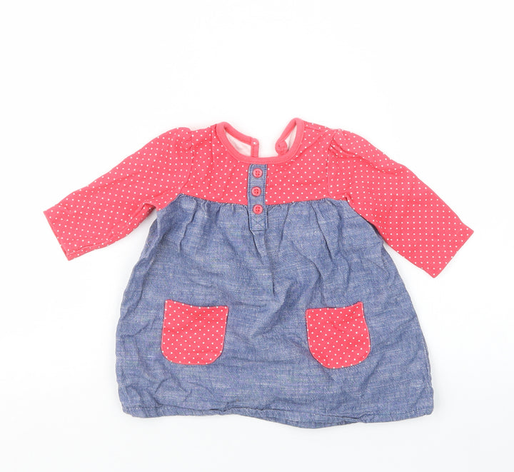 George Girls Pink Polka Dot T-Shirt Dress Size 3-6 Months