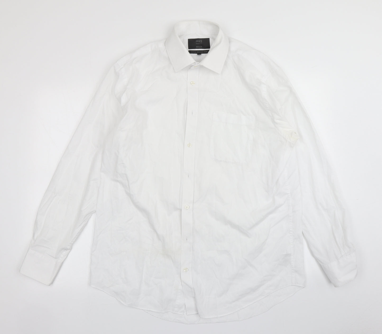 M&S Collection Mens White    Dress Shirt Size 16.5