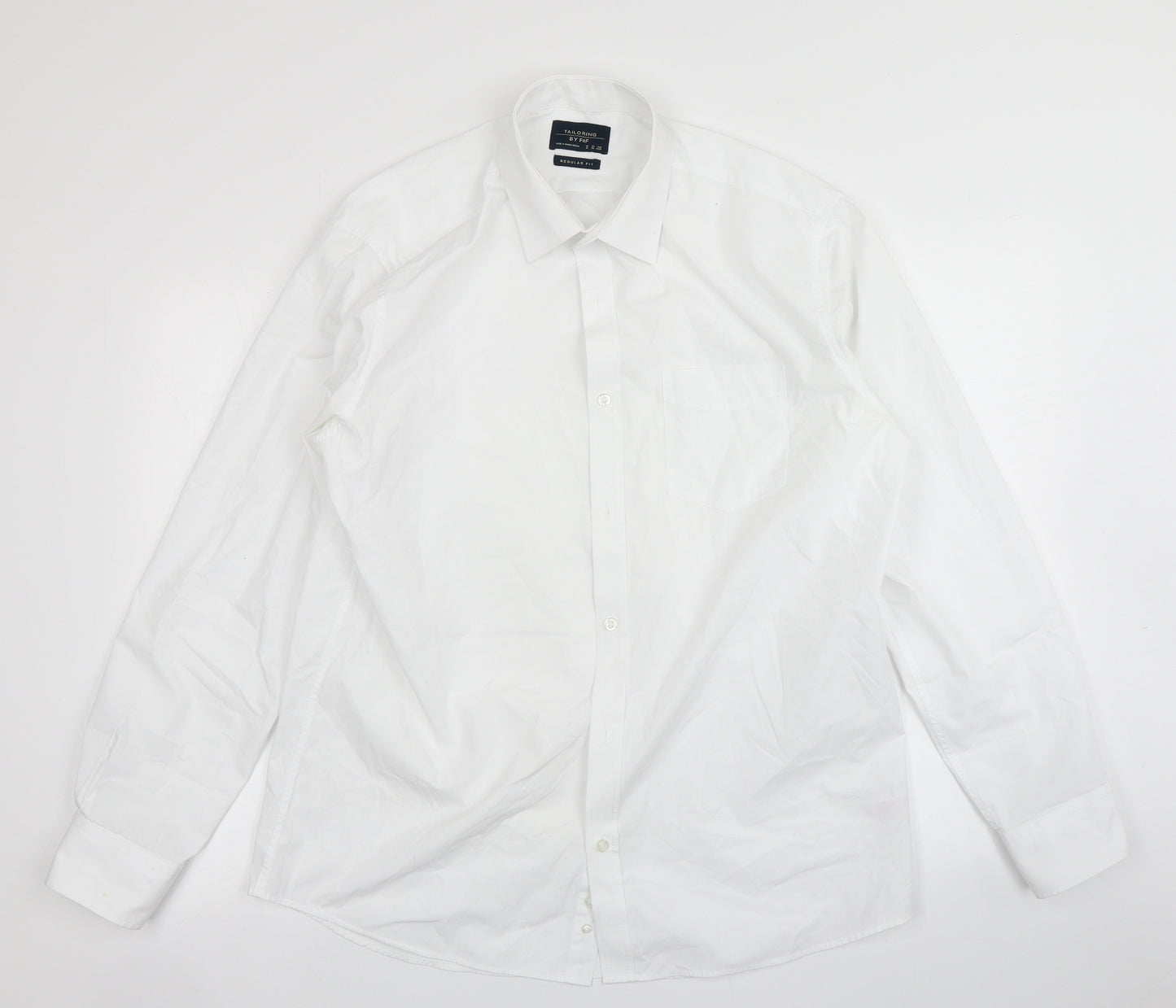 F&F Mens White    Dress Shirt Size 16