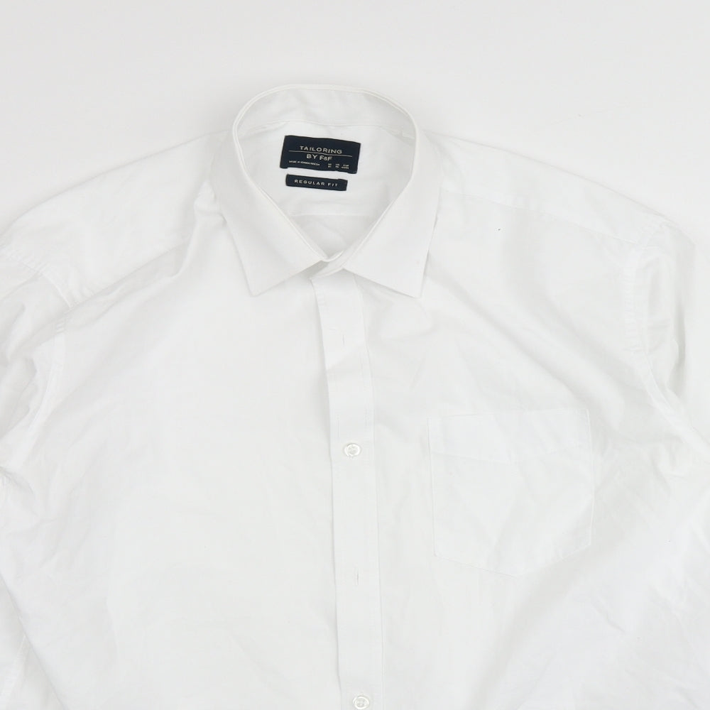 F&F Mens White    Dress Shirt Size 16