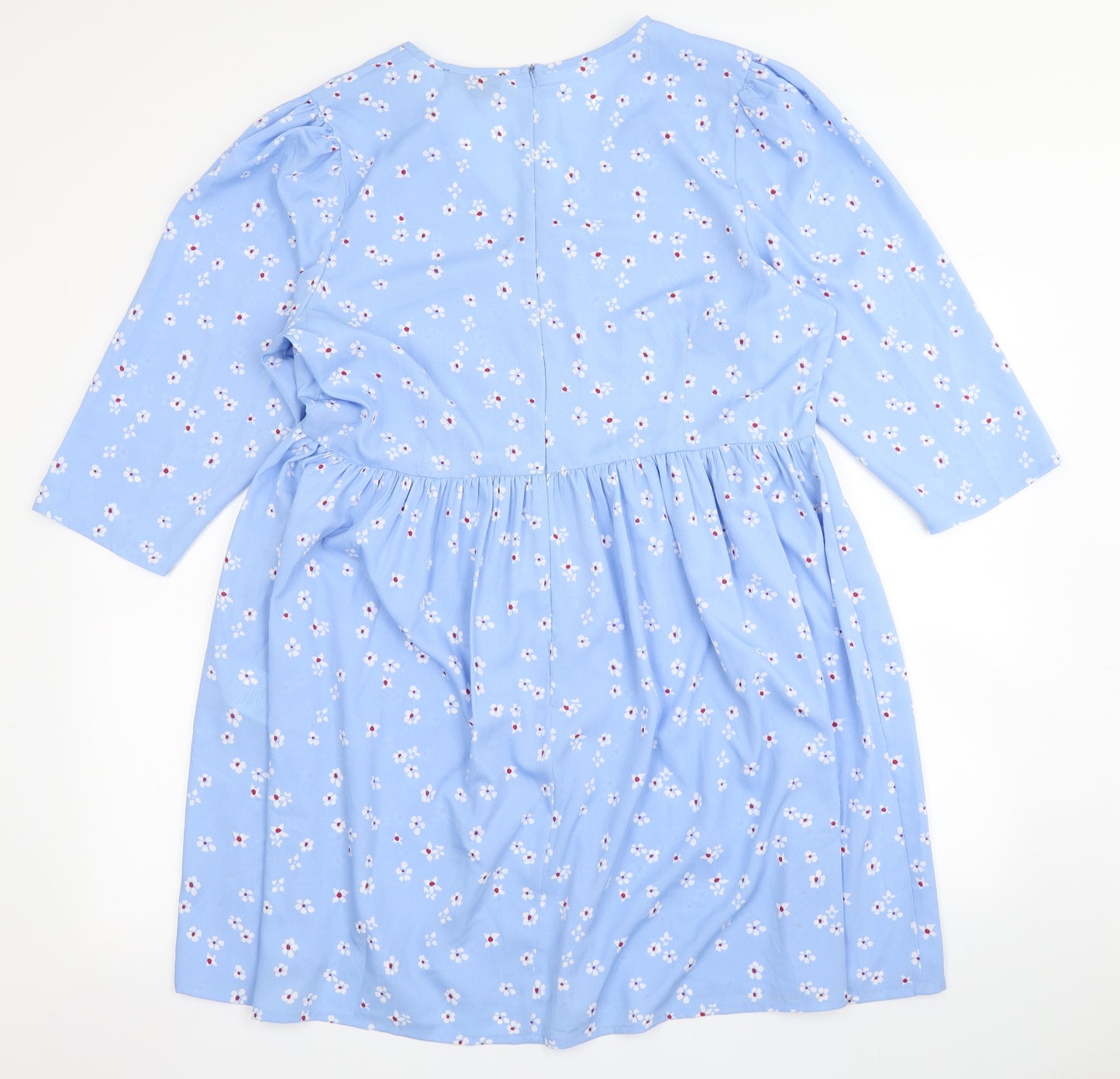 Wednesday's girl Womens Blue Floral  Skater Dress  Size 18
