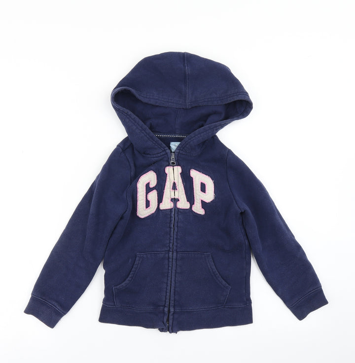 Gap Girls Blue Full Zip Hoodie Size 5 Years
