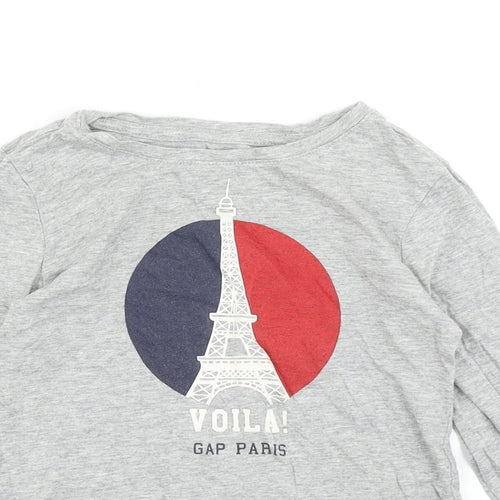 Gap Girls Grey   Basic T-Shirt Size 7 Years