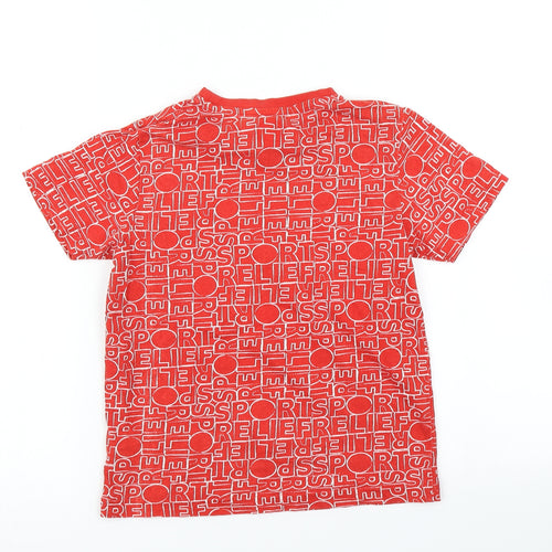Sport Relief Boys Red Polka Dot  Basic T-Shirt Size 5-6 Years